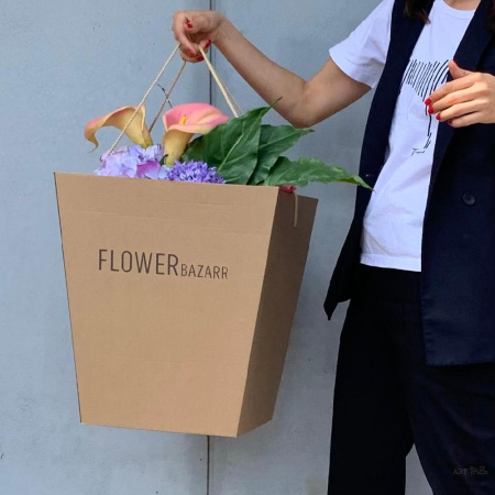 Цветочные переноски с лого на заказ от производителя